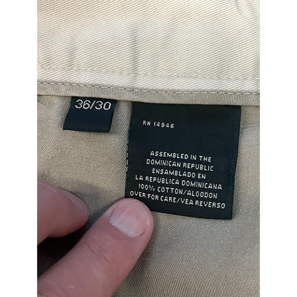 Flyers Chino Pants Mens 36x30 Khaki Pleated Front Cotton Twill Classic Fit - Picture 8 of 9